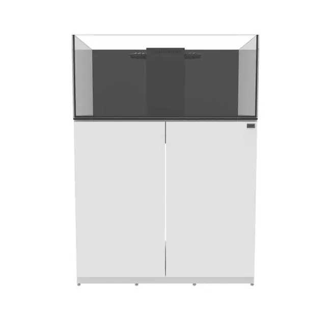 57 Gallon Shallow Internal Middle Rimless Tank w/ White Stand - Fiji Cube