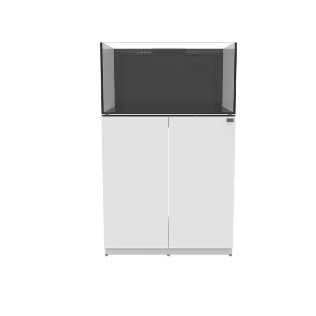 48 Gallon Shallow Internal Middle Rimless Tank w/ White Stand - Fiji Cube