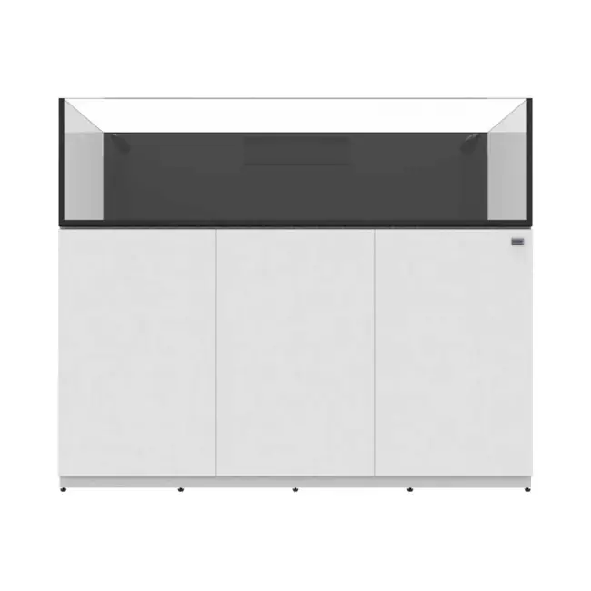 95 Gallon External Overflow Rimless Tank w/ White Stand - Fiji Cube