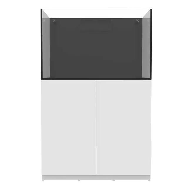 81 Gallon External Overflow Rimless Tank w/ White Stand - Fiji Cube
