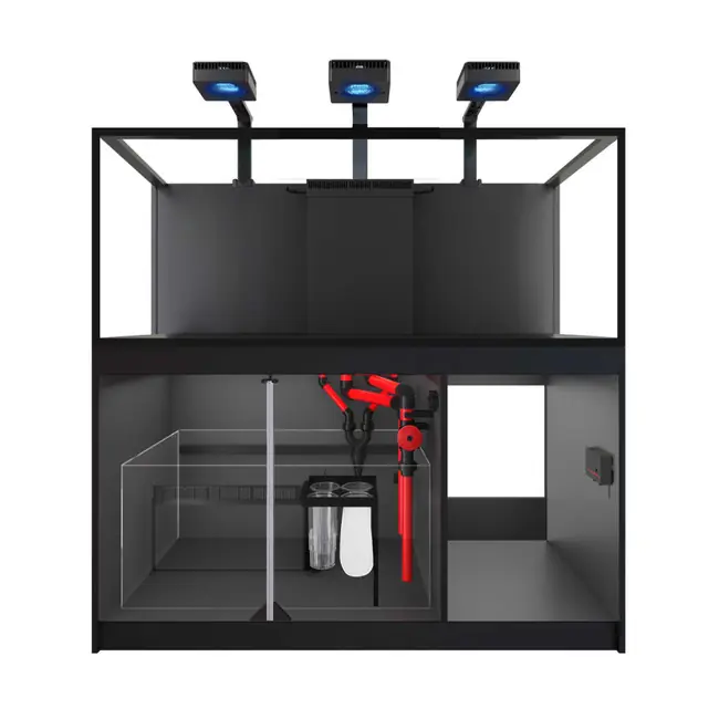Reefer 625 G3 Deluxe - 163 Gallon Black All In One Aquarium - w/ 3 X RL115 & arm - Red Sea