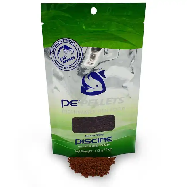 PE Mysis Pellets 4 oz / 113g (2 mm) - Freshwater Fish Food - Piscine Energetics