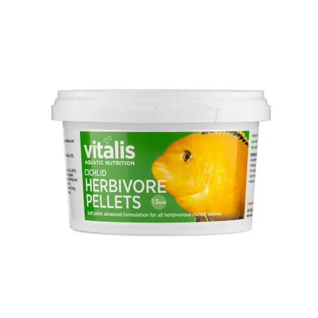 Cichlid Herbivore Pellets (1.5mm, 140g) - Vitalis