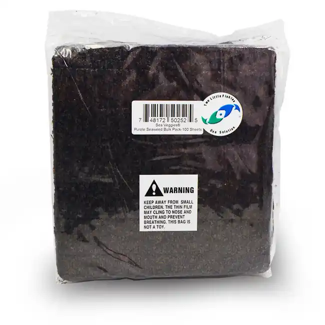 Sea Veggies Seaweed Purple Bulk (100 Sheet Pack / 12 oz) Nori - Two Little Fishies