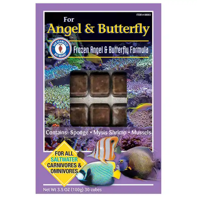 Frozen Angels & Butterfly Formula Fish Food (30 cubes, 3.5 oz) - San Francisco Bay Brand