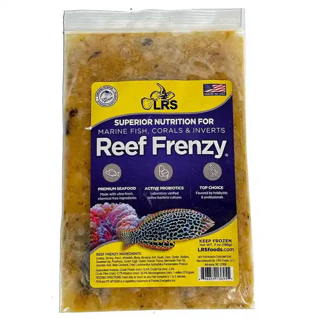 LRS Reef Frenzy (7 oz Pack) - Superior Nutrition All-in-One Frozen Food for Marine Fish, Corals & Invertebrates