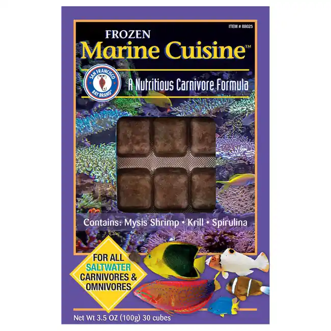 Frozen Marine Cuisine Fish Food (30 cubes, 3.5 oz) - San Francisco Bay Brand