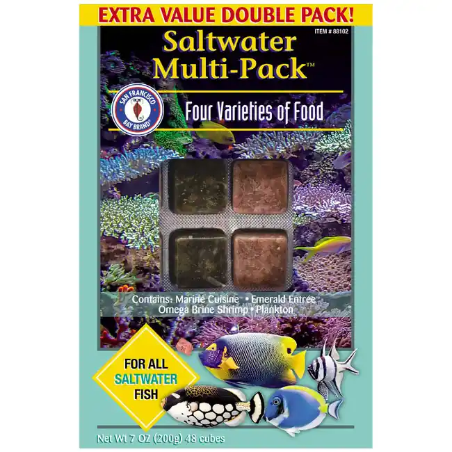 Frozen Saltwater Multi-Pack Fish Food (60 cubes, 7 oz) - San Francisco Bay Brand