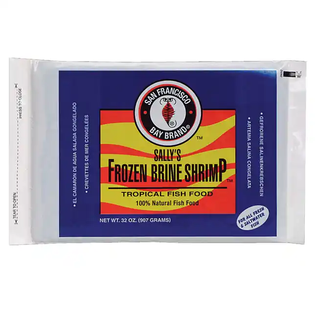 Sally's Frozen Brine Shrimp Fish Food Flat Pack (32 oz) - San Francisco Bay Brand