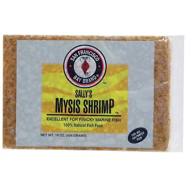 Sally's Frozen Mysis Shrimp Fish Food Flat Pack (16 oz) - San Francisco Bay Brand