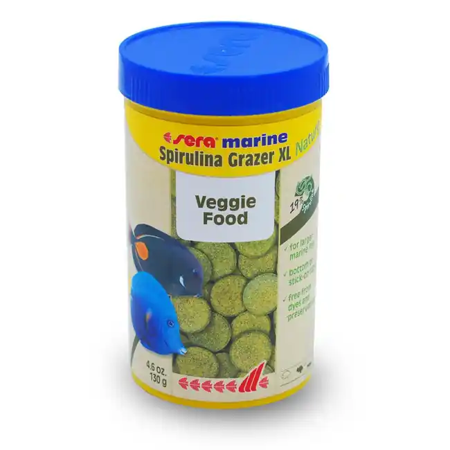 Veggie Food (Spirulina Algae Grazer XL Rings 4.6 oz) ~ 50 Tablets - Sera