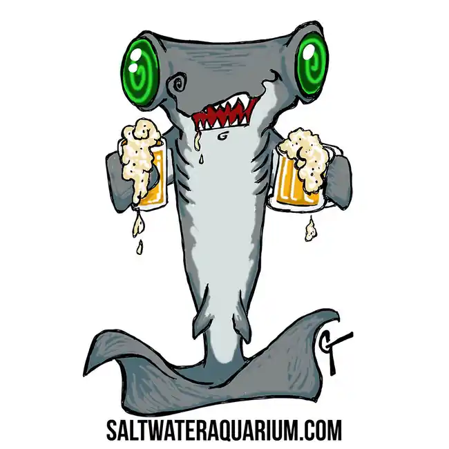 Hammerhead Getting Hammered SaltwaterAquarium.com Sticker (FREE OVER $50) - SAQ.com