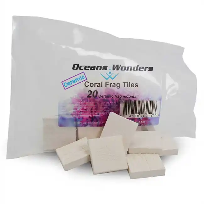Ceramic Coral Frag Tiles 1.25" x 1.25" (20 pc) - Oceans Wonders