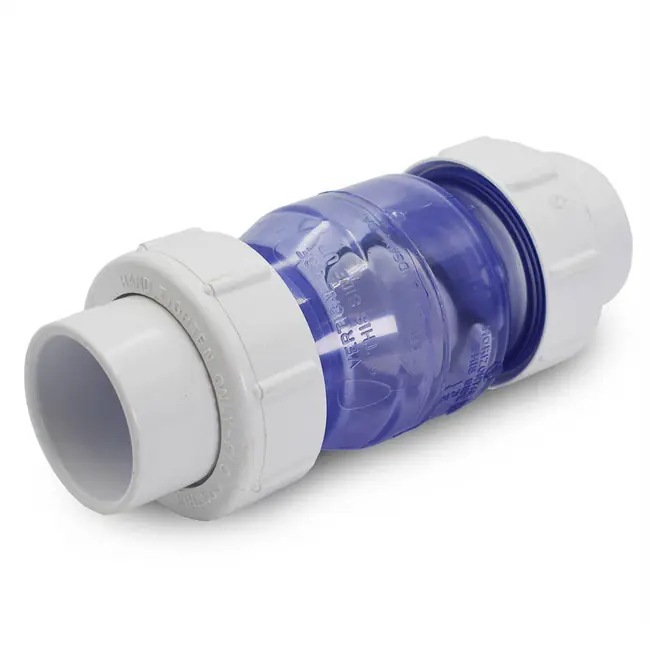 2" Clear PVC True Union Swing Check Valve Slip - Clear True Union