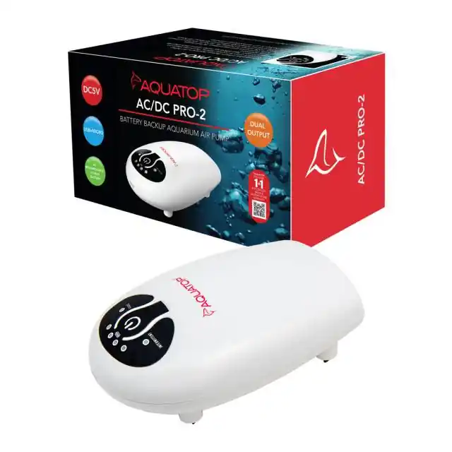 AC/DC Pro-2 Battery Backup Aquarium Air Pump - AquaTop