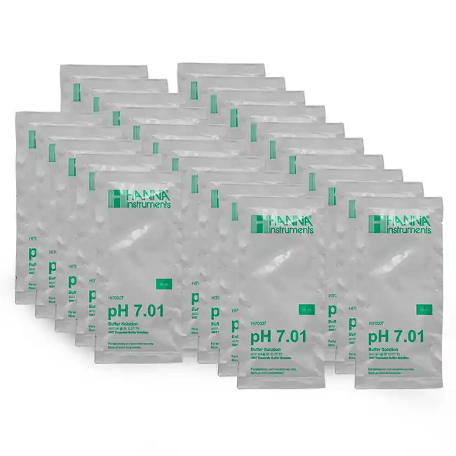 pH 7.01 Calibration Buffer 20 ml (Pack of 25) - Hanna Instruments