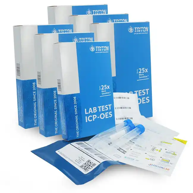 6 Pack Triton ICP-OES Water Test w/Prepaid Shipping Label - Triton Labs