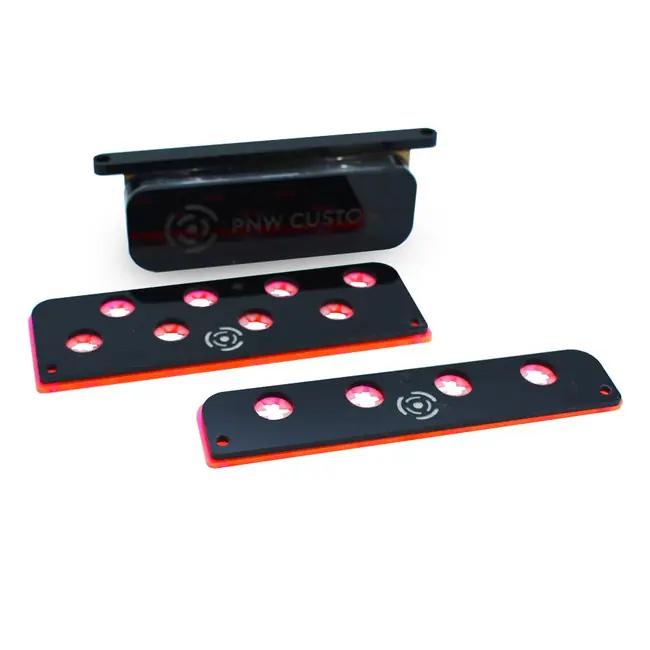 4 & 8 Hole Small Slimline Frag Rack (1/2" Glass) Pink w/Frag Lock - PNW Customs