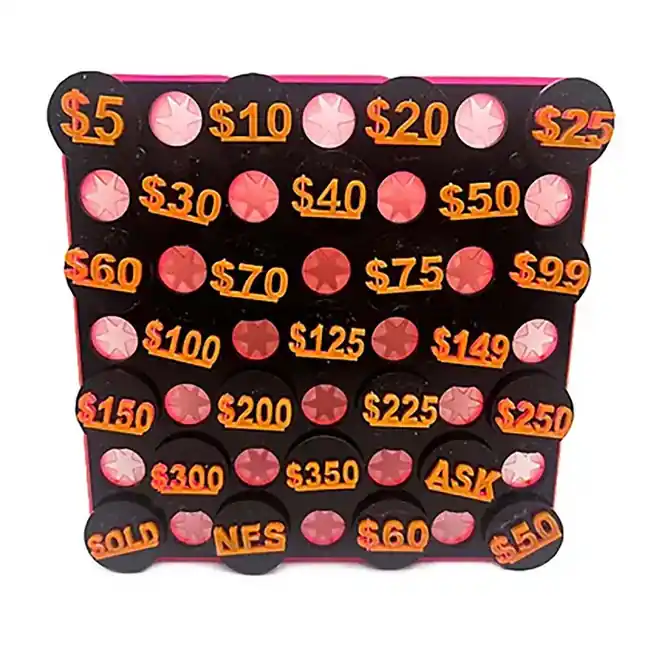 Pink Coral Frag Price Plugs (25 PCS) 1" Top, 3/8" Stem - PNW Customs