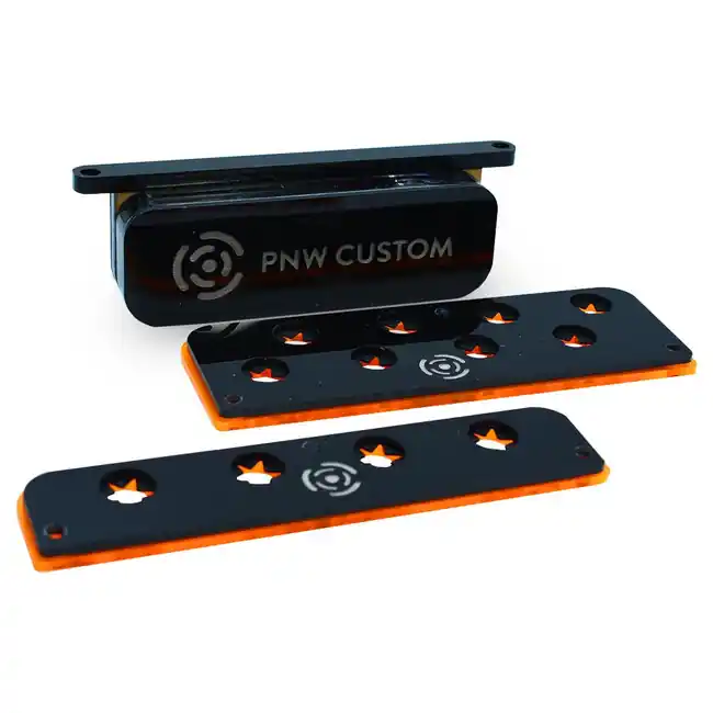 4 & 8 Hole Small Slimline Frag Rack (1/2" Glass) Orange w/Frag Lock - PNW Customs