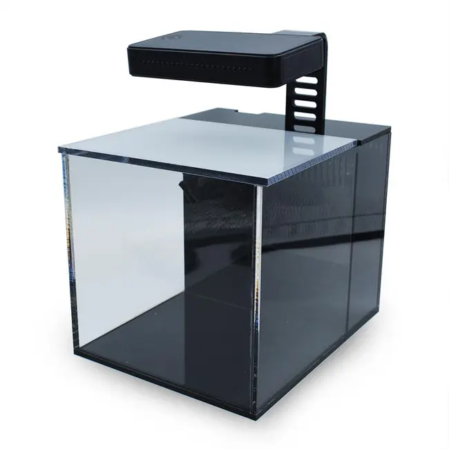 Acrylic Small In One 1 Gallon Desktop SALTWATER Aquarium (Black) - PNW Customs