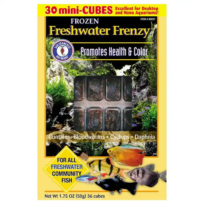 Frozen Freshwater Frenzy Fish Food (30 cubes, 3.5 oz) - San Francisco Bay Brand