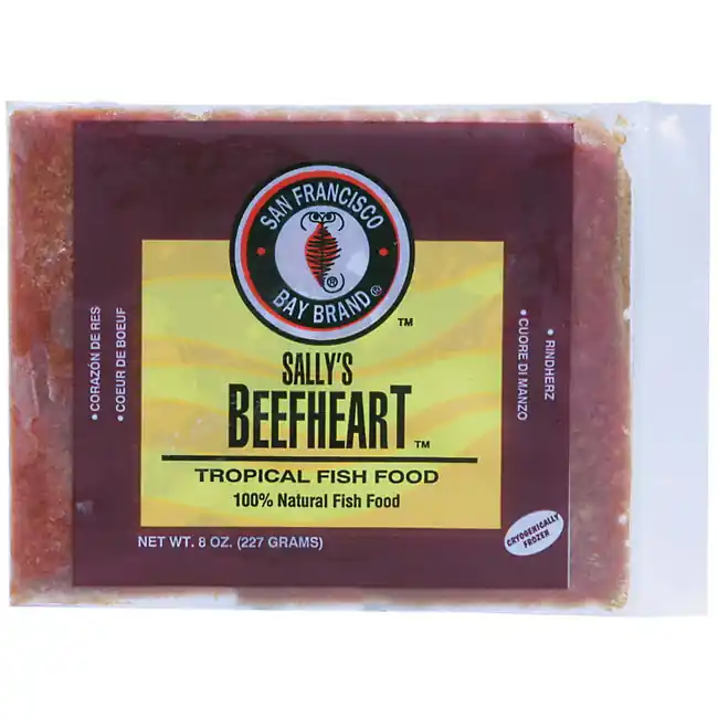 Sally's Frozen Beefheart Fish Food Flat Pack (8 oz) - San Francisco Bay Brand