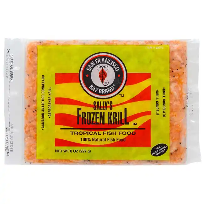 Sally's Frozen Krill Fish Food Flat Pack (3.5 oz) - San Francisco Bay Brand