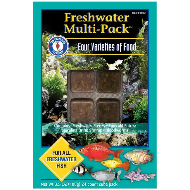 Frozen Freshwater Multi-Pack Fish Food (24 cubes, 3.5 oz) - San Francisco Bay Brand