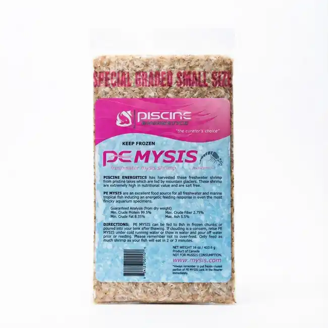 GRADED SMALLS PE Mysis (16 oz) Frozen Fish Food Flat Package - Piscine Energetics