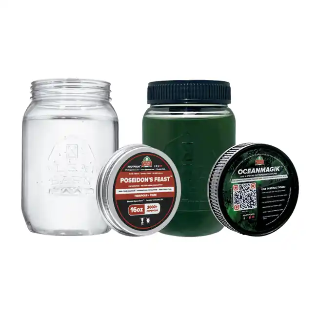 Poseidon's Feast Copepods & OceanMagik Phyto Combo (32 oz of each) - Algae Barn