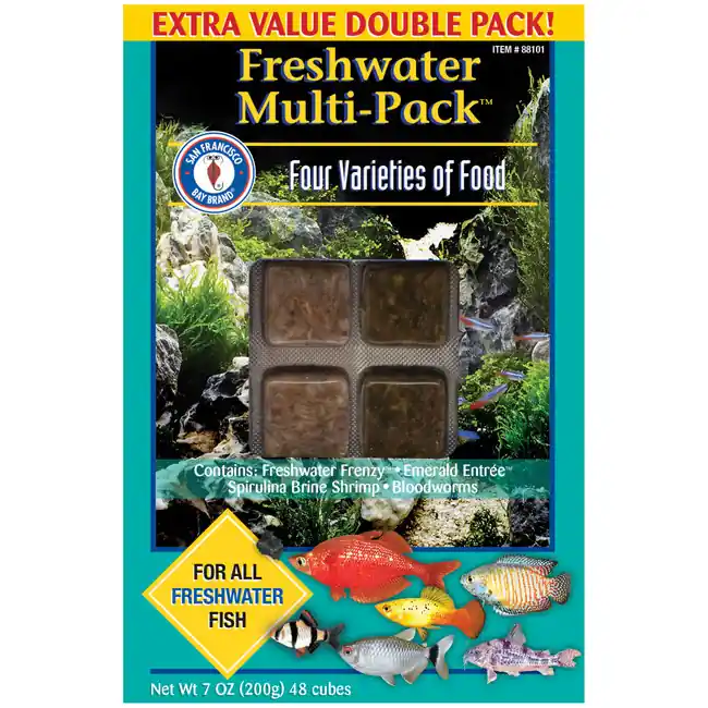 Frozen Freshwater Multi-Pack Fish Food (48 cubes, 7 oz) - San Francisco Bay Brand
