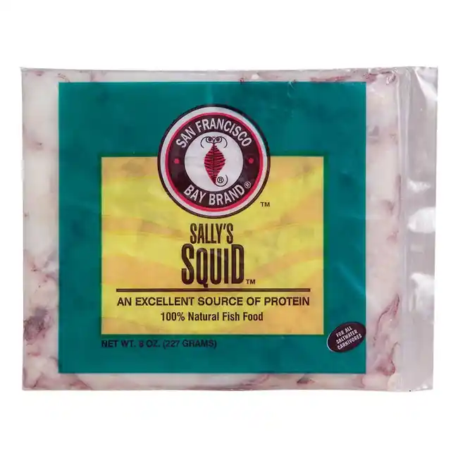 Sally's Frozen Squid Fish Food Flat Pack (8 oz) - San Francisco Bay Brand