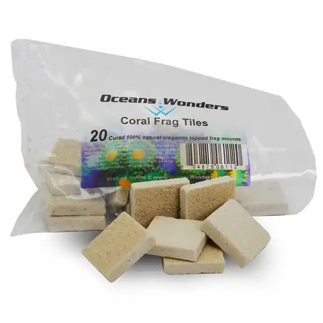 Agrocrete Coral Frag Tiles 1.25" x 1.25" (20 pc) - Oceans Wonders