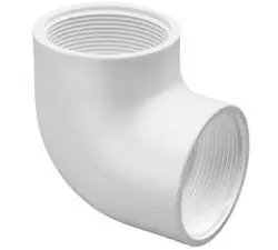 Schedule 40 PVC Elbow 1" Thread x Thread White - SaltwaterAquarium