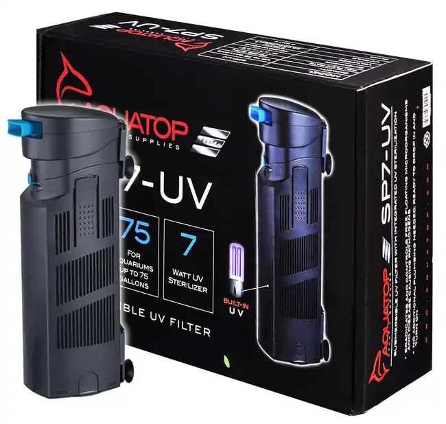 Adjustable Flow Submersible UV Filter SP7UV (7 Watt) - AquaTop