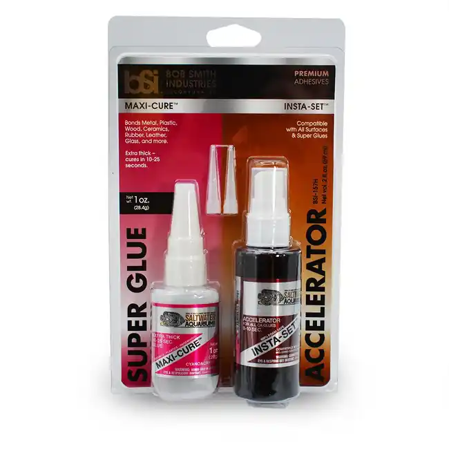 Maxi Cure Frag Glue / Insta-Set Combo Pack (3 oz. Combined), Clear - Bob Smith Industries