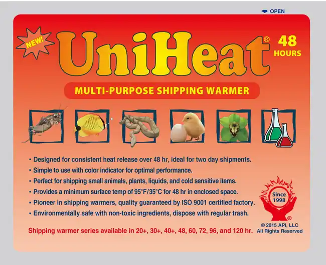 Full Case (120 Units) 48+ Hours Uniheat Heat Pack Shipping Warmer - Uniheat