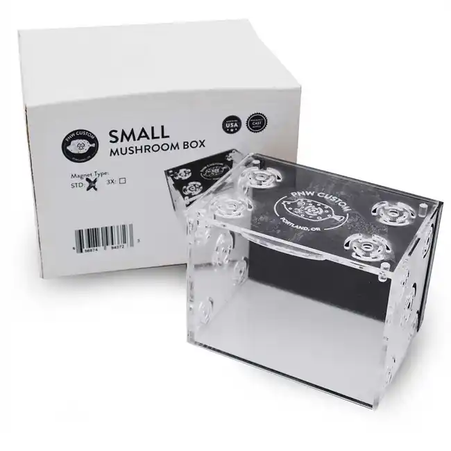 Shroom Box - 3/4" Glass Small Mushroom/Coral Box (4" x 3" x 2.5") - PNW Custom