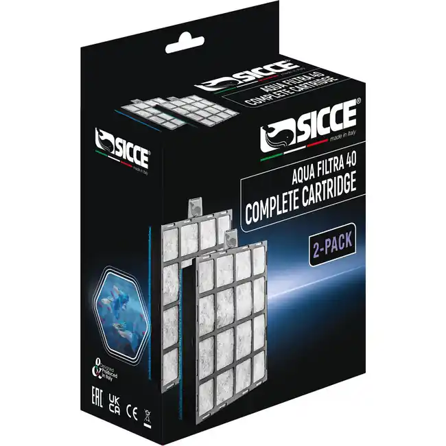 AQUA FILTRA 40 Replacement Complete Cartridge (2 Pack) - Sicce