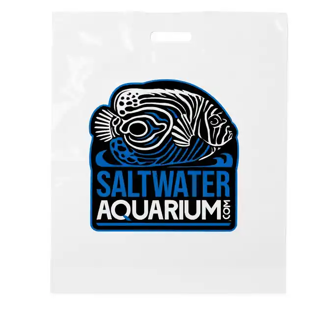 Large White Saltwater Aquarium Logo Bag (21 x 21 x 6) Resuable w/Handles - SaltwaterAquarium