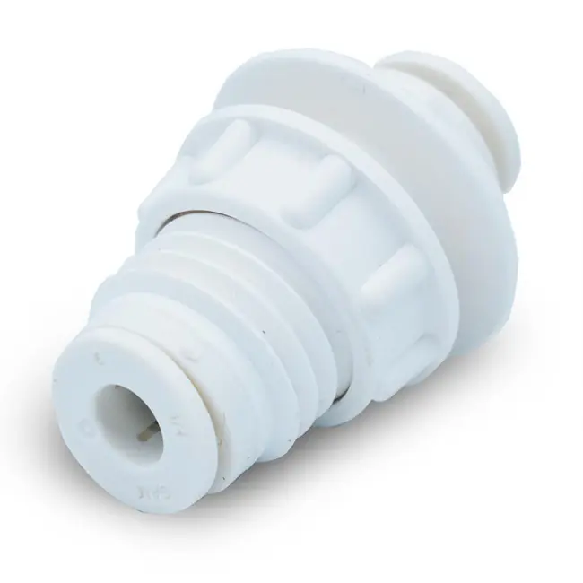 White 1/4" Tube Bulkhead Union - Mur-lok
