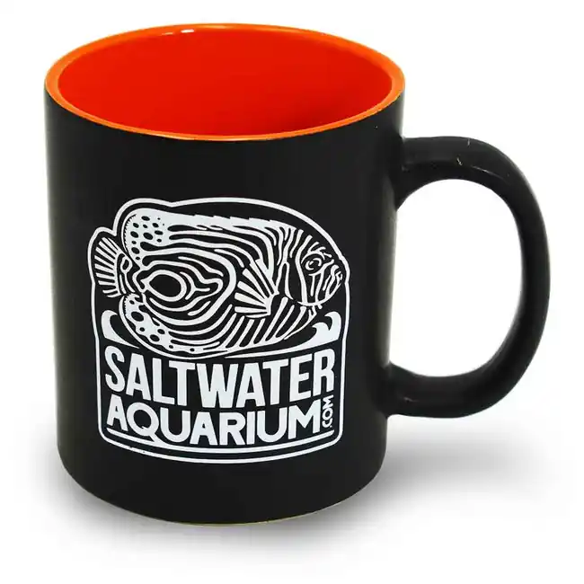 Saltwater Aquarium Coffee Mug (11 oz) - Black and Orange