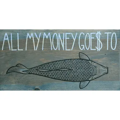 AMMGT Koi Wood Sign 18x9 - jennpai art