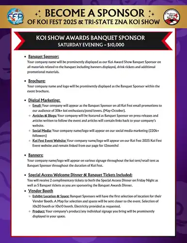 Koi Awards Show Banquet Sponsor - Koi Fest 2025