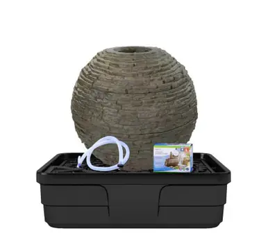 STACKED SLATE SPHERE FOUNTAIN KIT - 32" DIA (81 CM)
