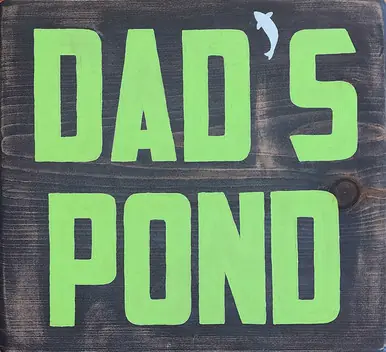 Dads Pond Wood Sign 12x11 - jennpai art