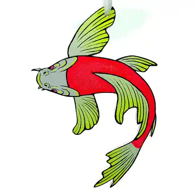Hand Painted Koi Ornament BK008 - jennpai art