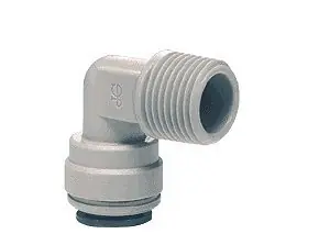 John Guest 3/8" x 1/4" NPTF Male Elbow - Gray