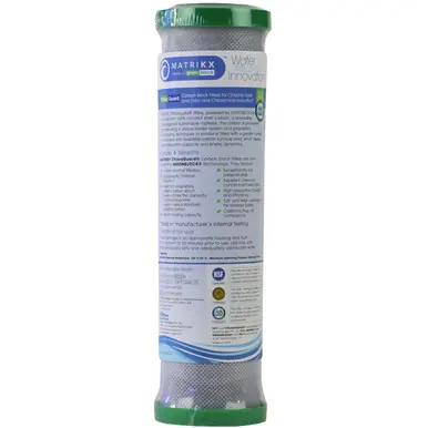 Matrikx Chloraguard 10" 1 Micron Green Carbon Block Filter - KX Technologies